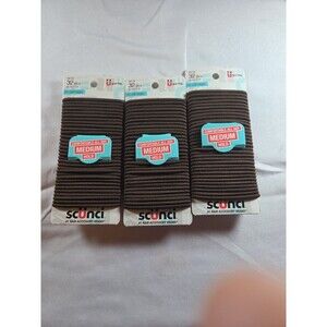 Scunci Medium Hold All Day Elastic Hair Ties Bands -3 Packs of 32/ 96 total